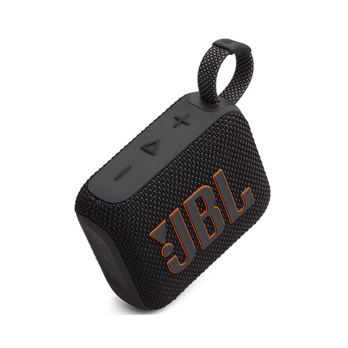 Mini altavoz JBL Go 4 por batería, color negro, potencia 4,2W.