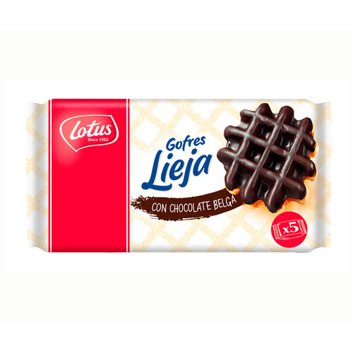 LOTUS Gofres bañados con chocolate belga 5 uds. 287 g.