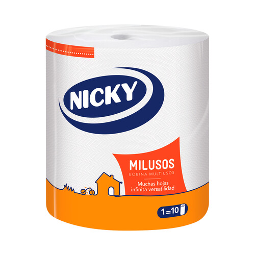 NICKY Rollo de papel de cocina multiusos (equivale a 10 rollos normales).
