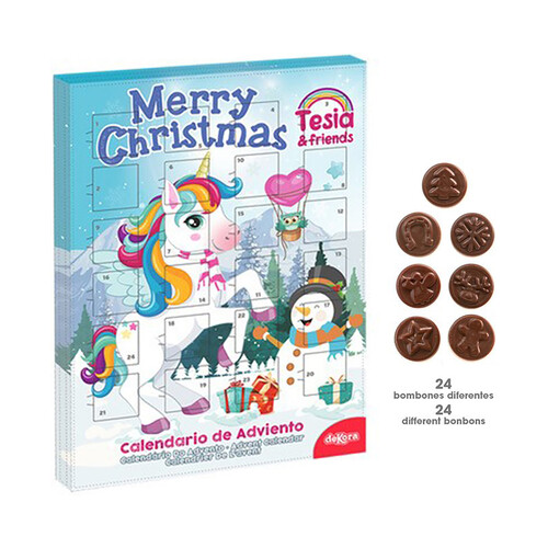 DEKORA Tesia & Friends Calendario de adviento con chocolate de 50 g.