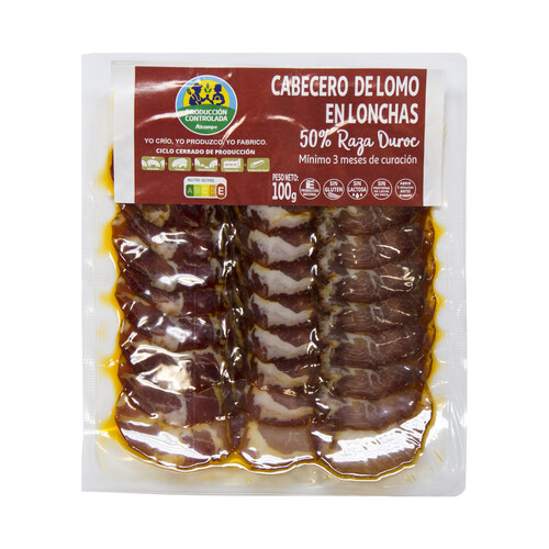 ALCAMPO CULTIVAMOS LO BUENO  Cabecero de lomo (50% raza Duroc), cortado en lonchas  100 g.