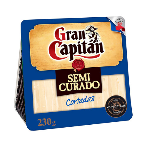 GRAN CAPITÁN Queso cortado semicurado GRAN CAPITÁN CORTADAS 230 g.