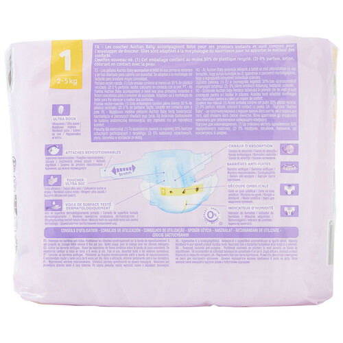 PRODUCTO ALCAMPO Baby Pañales talla 1 (2-5 kg) 22 uds.