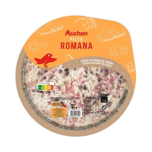 AUCHAN Pizza fresca Romana, cocida en horno de piedra 410 g. Producto Alcampo