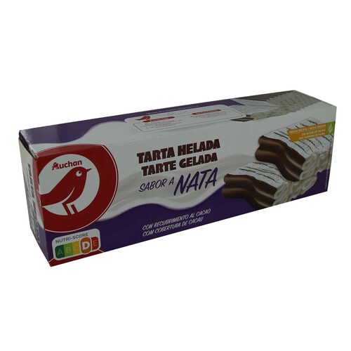 AUCHAN Tarta helada de nata recubierta de cacao 525 g. Producto Alcampo