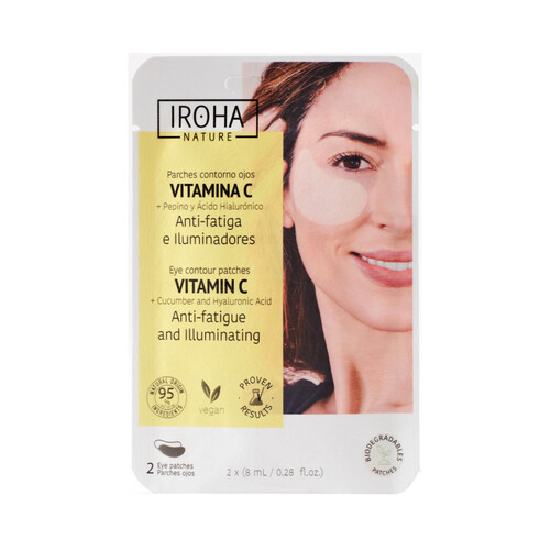 IROHA NATURE Parches contorno ojos con vitamina C y acción anti-fatiga.