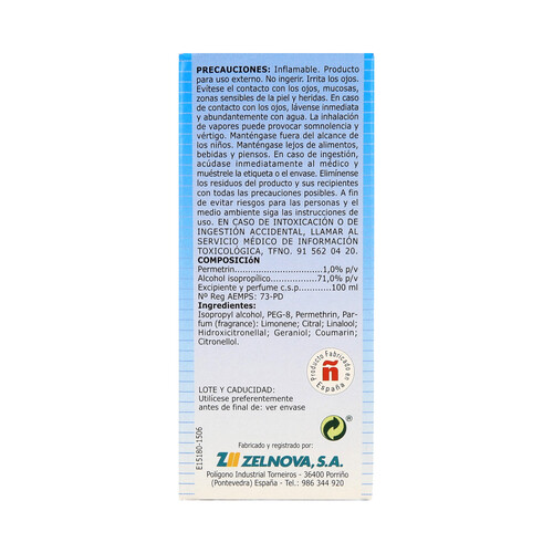 Tratamineto anti-piojos y liendres ZZ 100 ml.