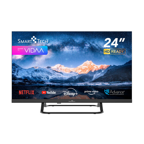 TV LED 60,9cm (24) LED SMARTECH 24HV02V, HD, Smart TV, VIDAA, color negro. 