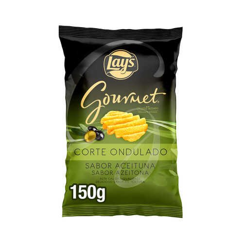 LAY'S Patatas fritas gourmet wavy oliva 150 g.