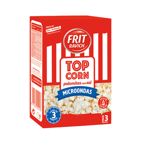 FRIT RAVICH Palomitas con sal para el microondas FRIT RAVICH POP CORN 3 uds x 90 g.