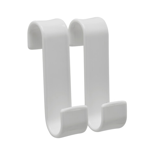 Set de 2 perchas adhesivas de ducha color blanco, medidas: 7x11 centímetros, ACTUEL.