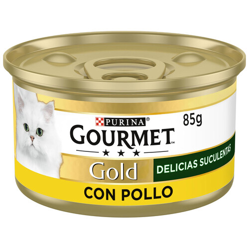 PURINA Gourmet gold delicias suculentas Alimento húmedo para gatos con pollo tarrina de 85 g.