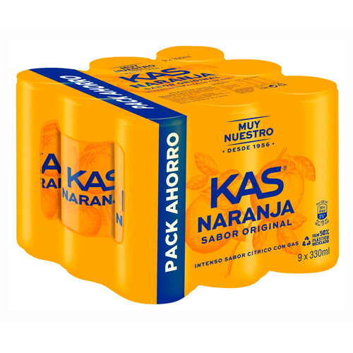 KAS Refresco de naranja pack 9 uds. x 33 cl.