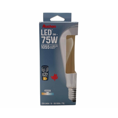 Bombilla Led E27, 9W=75W, luz blanca, 1055lm, PRODUCTO ALCAMPO.