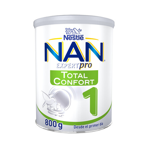 NAN Expert pro total confort Leche (1) para recién nacido con cólicos o estreñimiento, a partir del primer día 800 g.