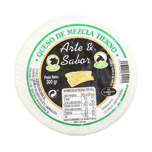 ARTE & SABOR Queso tierno de vaca y cabra ARTE & SABOR 300g.