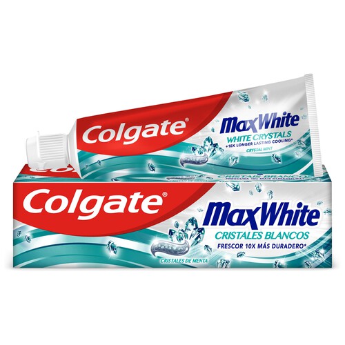 COLGATE Pasta de dientes blanqueante con cristales de menta COLGATE Max white 75 ml.