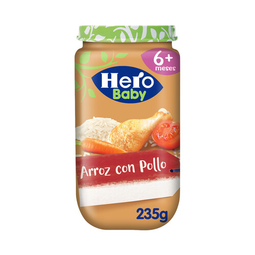 HERO Baby Tarrito de textura suave de arroz con pollo a partir de 6 meses 235 g.