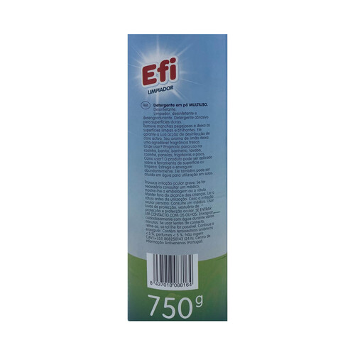 EFI Limpiador en polvo multiusos con cloro activo y aroma a limón 750 g. 