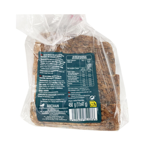 PRODUCTO ALCAMPO Pan con alto contenido en proteínas 450 g.