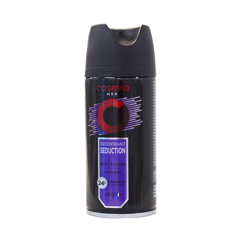 COSMIA Men seduction Desodorante en spray para hombre con protección anti-transpirante hasta 24 horas 150 ml.