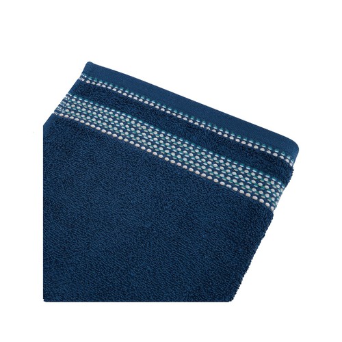 Toalla de baño con cenefa, 450 g/m², color azul marino, ACTUEL.