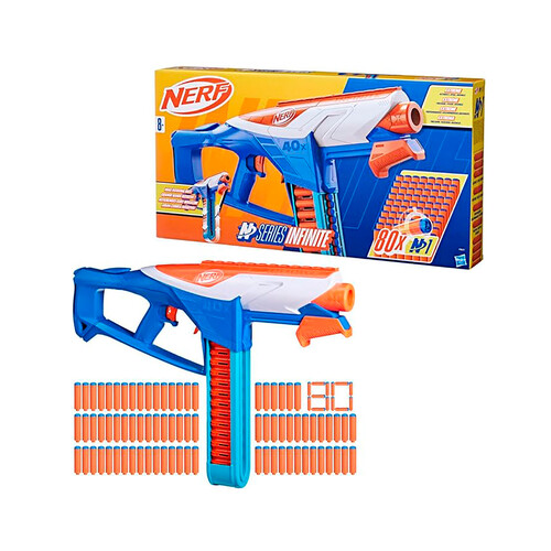 Lanzador NERF N Series Infinite con 80 dardos N1, +8 años.