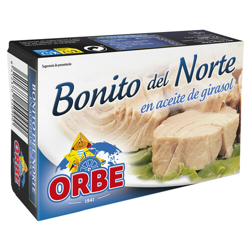 ORBE Bonito del norte en aceite de girasol, 72 g.