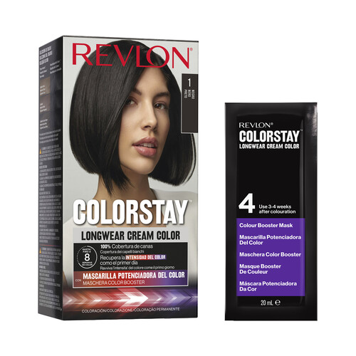 REVLON Coloración permanente tono 1 negro REVLON Colorstay.