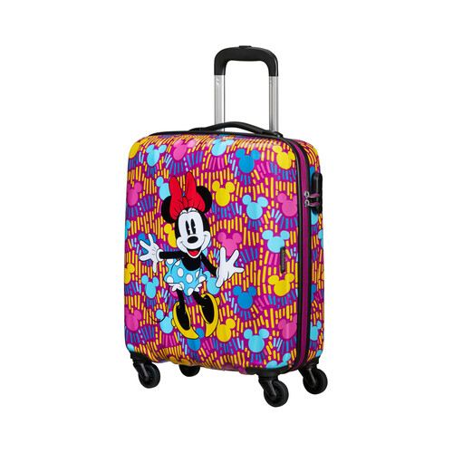 Maleta infantil mediana tipo trolley MINNIE con 4 ruedas, de 20X40X55cm, color rojo, AMERICAN TOURISTER.