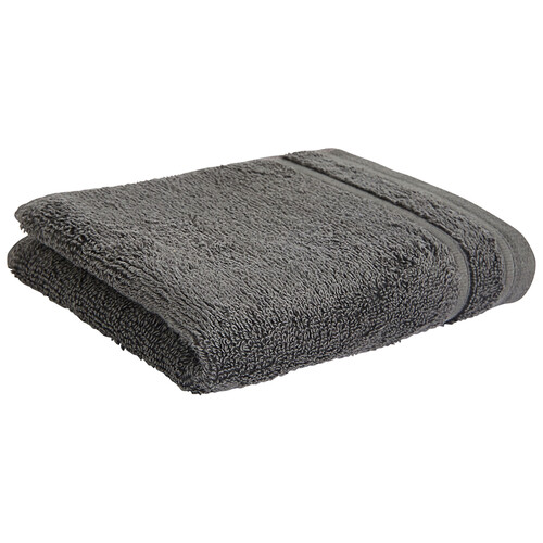 Toalla de tocador 100% algodón color gris oscuro, densidad de 500g/m², ACTUEL.