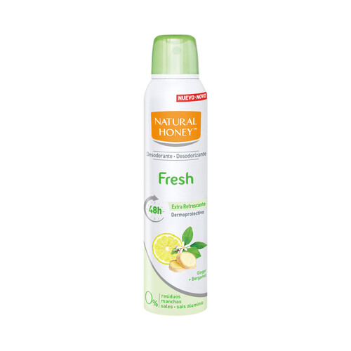 NATURAL HONEY Fresh Desodorante en spray para mujer, con aroma a gengibre y bergamota 200 ml.