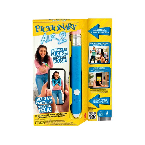 MATTEL Games Pictionary Air, ve lo que dibujas en pantalla, juego de mesa familiar +7 años (MATTEL HNT74)