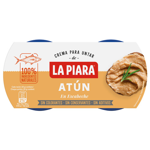 LA PIARA Paté de atún en escabeche LA PIARA Sólo Natural 2 ud 75 g.