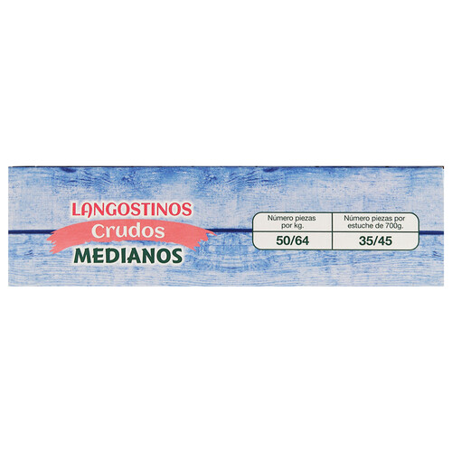 AUCHAN Langostinos medianos 35 / 45, crudos y ultracongelados 700 g (P.N). Producto Alcampo