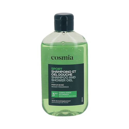 COSMIA Sport Gel y champú 3 en 1 (cara, cuerpo y cabello) 250 ml.