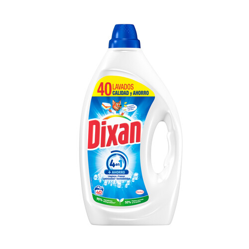 DIXAN 4 en 1 Detergente en gel para lavadora 40 dosis. 1,80 l.