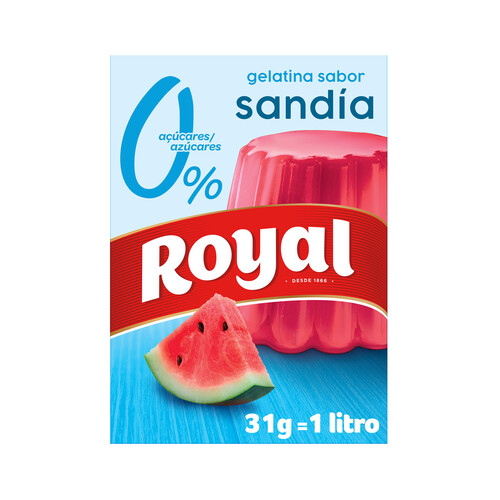 ROYAL Gelatina en polvo sabor sandía 0 % ROYAL 31 g.