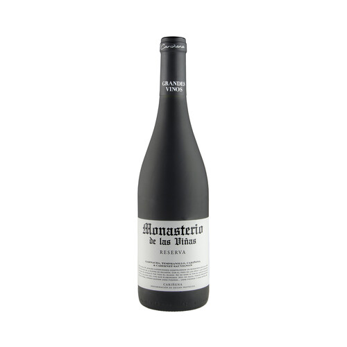 MONASTERIO DE LAS VIÑAS  Vino tinto reserva con D.O.P Cariñena botella de 75 cl.