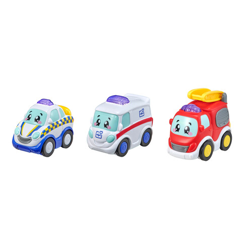 Pack de 3 vehículos de emergencia con sonido ONE TWO FUN ALCAMPO +12 meses.