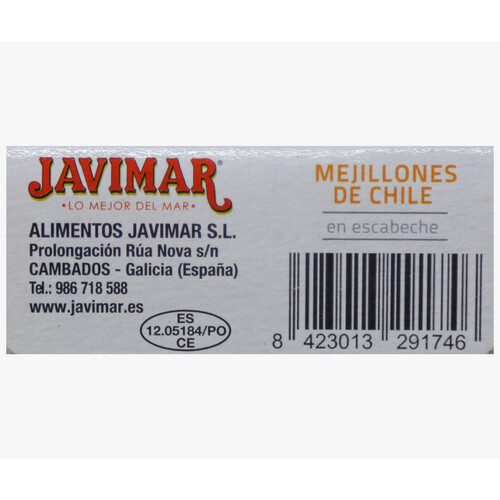 JAVIMAR Mejillones de chile en escabeche 8/12 68 g. 