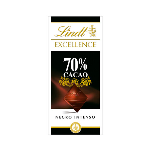 LINDT Excellence Chocolate negro extrafino (70% cacao) 100 g.