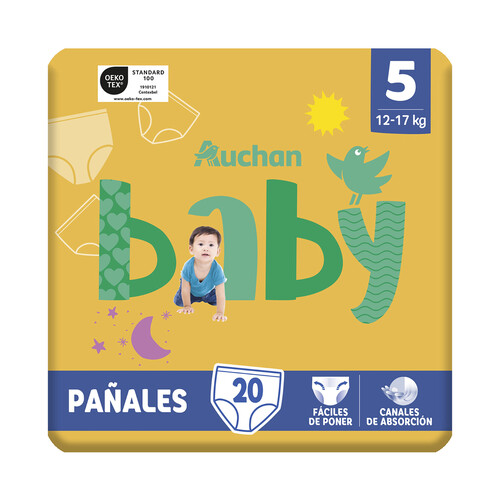 PRODUCTO ALCAMPO Baby Pants (braguitas) de aprendizaje talla 5 (12-17 kg) 20 uds.