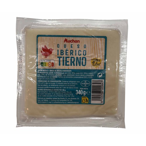 AUCHAN Queso mezcla tierno 340 g. Producto Alcampo