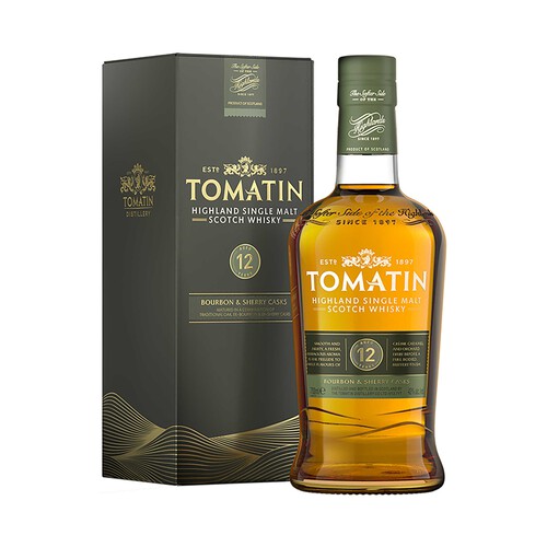 TOMATIN Whisky single malt escoces de 12 años botella 70 cl.