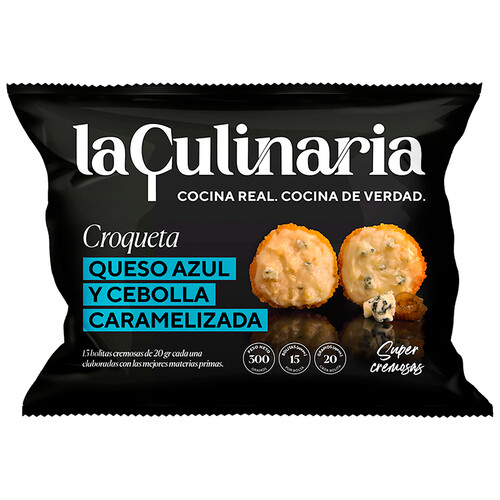 LA CULINARIA Croquetas congeladas super cremosas de queso azul y cebolla caramelizada 300 g.