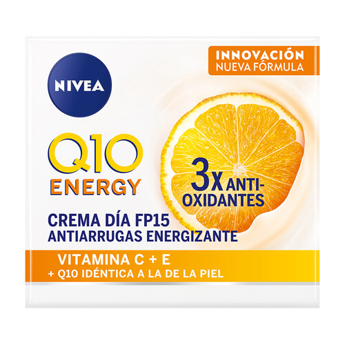 NIVEA Crema de día con acción energizante anti-arrugas y FPS 15 NIVEA Q10 Energy 50 ml.