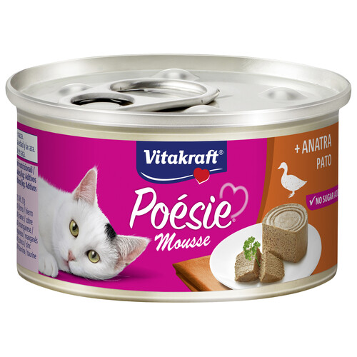 VITAKRAFT Alimento húmedo completo gatos adultos, sabor pato VITAKRAFT POESIE MOUSSE 85 g.