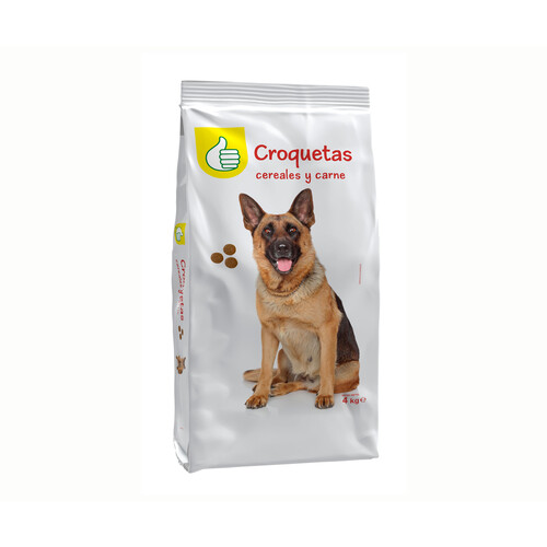 PRODUCTO ECONÓMICO ALCAMPO Comida para perro a base de croquetas de carne y cereales PRODUCTO ECONÓMICO ALCAMPO 4 kg.