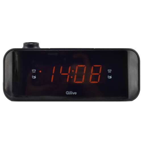 Radio reloj despertador QLIVE Q.1137 radio AM/FM, doble alarma.